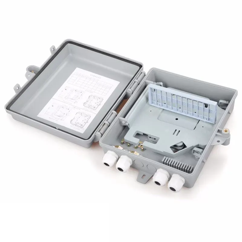 Fiber Optic Distribution Box 2 inlet 2out 1*16 cassette splitter port 24 core adapter pigtail FDB-24S