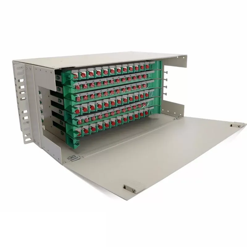 ODF Optical Distribution Frame 72Core FC/UPC Coupler With Pigtail Optical Fiber Splicing Tray Full Installation