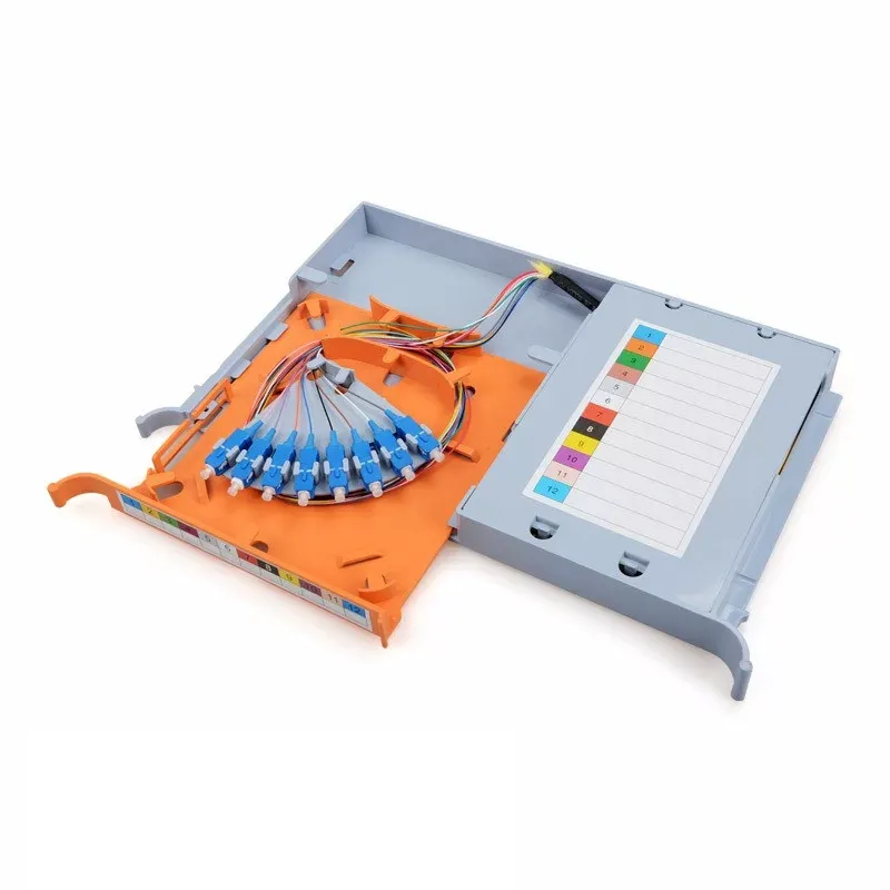 ODF Optical Distribution Frame With 12 Core SC/UPC Pigtail Optical Fiber Splicing Tray