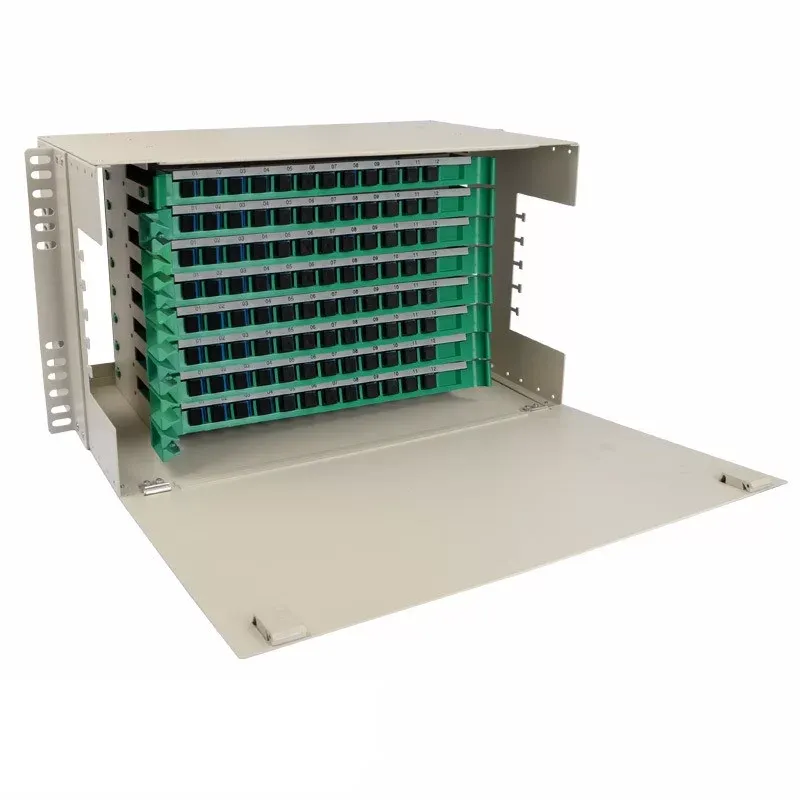 ODF Optical Distribution Frame 96Core SC/UPC Coupler With Pigtail Optical Fiber Splicing Tray Full Installation
