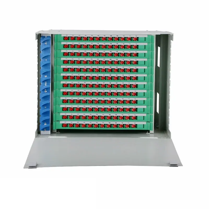 ODF Optical Distribution Frame 144Core FC/UPC Coupler With Pigtail Optical Fiber Splicing Tray Full Installation
