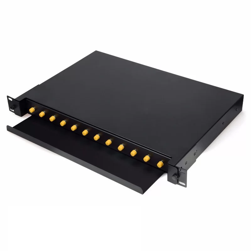 Fiber Patch Panel 12Ports Installed 12Core ST/UPC Coupler 19 inch High ...