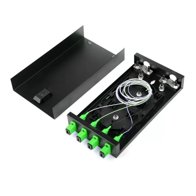 Fiber Patch Panel 4 Ports Installed 4 Core SC/APC Coupler with Pigtail High density terminal box