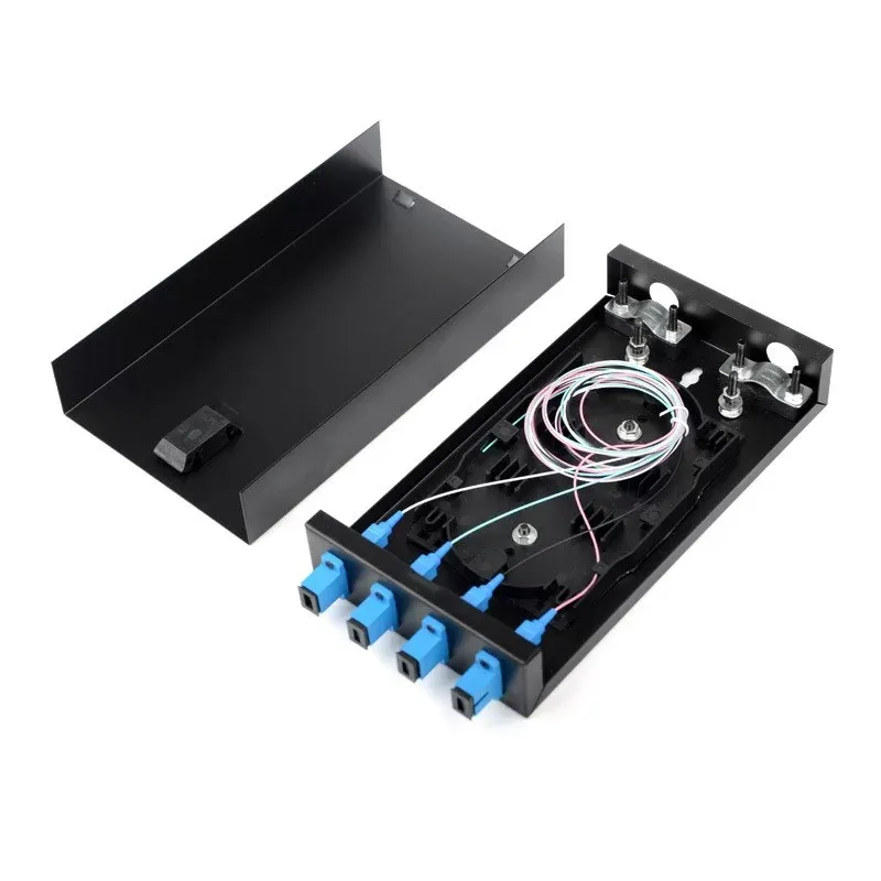 Fiber Patch Panel 4 Ports Installed 4 Core SC/UPC Coupler with Pigtail terminal box