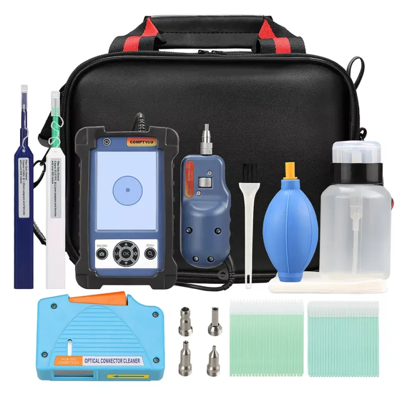 Optical Fiber Cleaning Kit Set 11 Piece Optical Fiber End Face Detector 400 Times Optical Fiber Cleaning Pen Cleaning Box