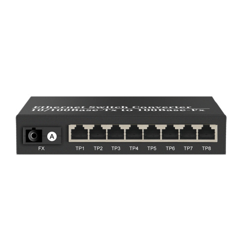 Media Converter 1F8E Fiber To Ethernet 1xSC 8xRJ45 Ports 10/100 Base-Tx to 100Base-FX Ethernet Fiber Switch China Manufacturer Wholesaler Price