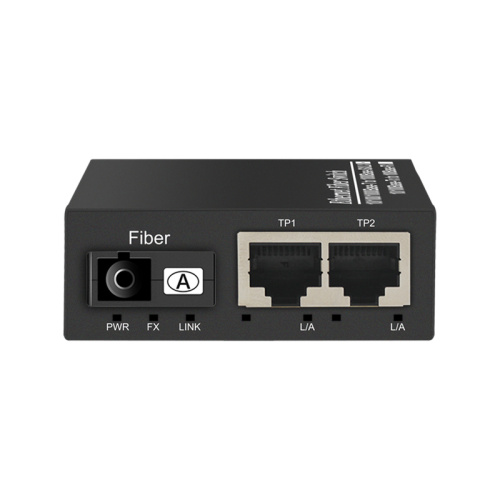 Media Converter 1G2E Fiber To Ethernet 1xSC 2xRJ45 10/100/1000 Base-Tx to 1000Base-FX Ethernet Fiber Switch China Manufacturer Wholesaler Price