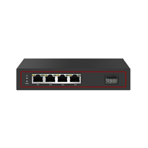 Media Converter 1G4E Fiber To Ethernet 1xSFP 4xRJ45 10/100/1000 Base-Tx to 1000Base-FX Ethernet Fiber Switch China Manufacturer Wholesaler Price