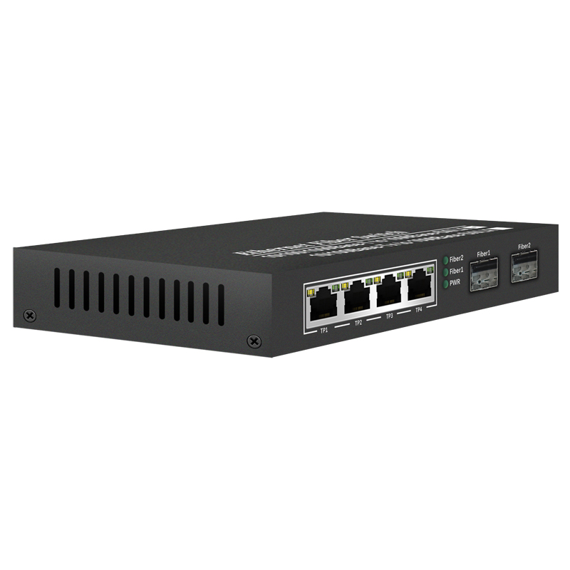 Ethernet Fiber Switch 2G4E 2xSFP 4xRJ45 Ethernet to Fiber 10/100/1000 Base-T to 1000Base-SX/LX Fiber Switch China Manufacturer Wholesaler Price