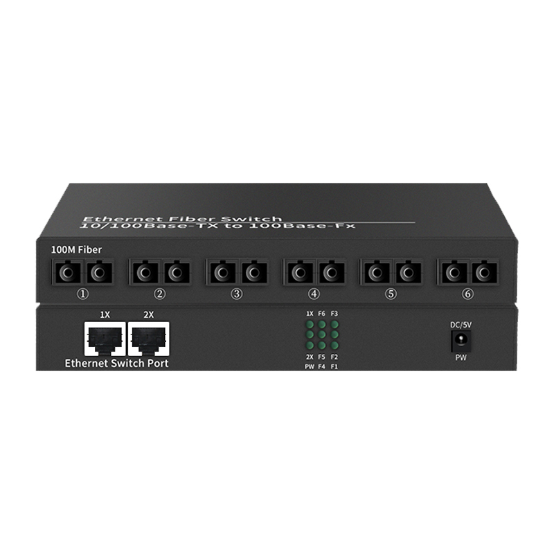 Ethernet Fiber Switches 6F2E 6xDuplex SC 2xRJ45 Ethernet to Fiber 10/100 Base-Tx to 100Base-SX/LX Fiber Switches China Manufacturer Wholesaler Price