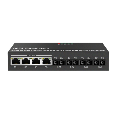 Ethernet Fiber Switch 4F4E 4xDuplex SC 4xRJ45 Ethernet to Fiber 10/100 Base-Tx to 100Base-SX/LX Fiber Switch China Manufacturer Wholesaler Price