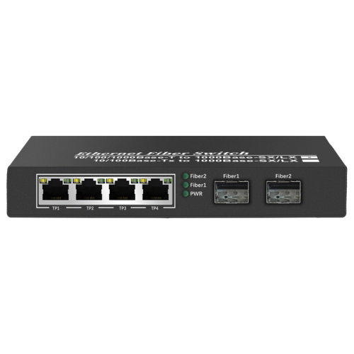 Ethernet Fiber Switch 2G4E 2xSFP 4xRJ45 Ethernet to Fiber 10/100/1000 Base-T to 1000Base-SX/LX Fiber Switch China Manufacturer Wholesaler Price