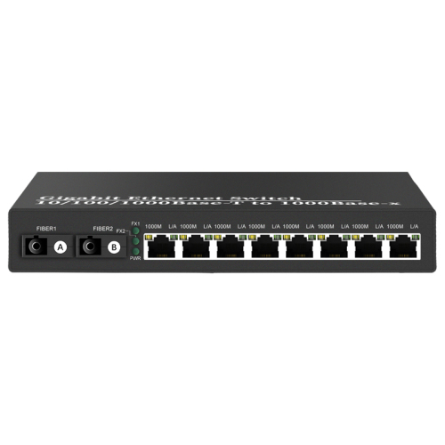 Ethernet Fiber Switch 2G8E 2xSC 8xRJ45 Ethernet to Fiber 10/100/1000 Base-T to 1000Base-SX/LX Fiber Switch China Manufacturer Wholesaler Price
