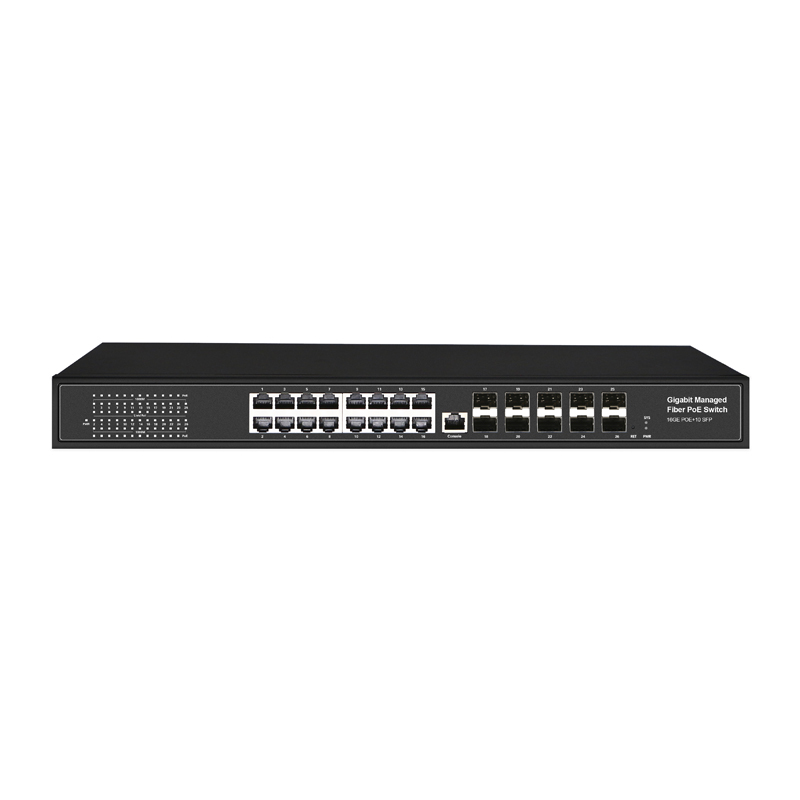Managed Switches 16GE POE+10GE SFP Ethernet 10xSFP 16xRJ45 Full Gigabit Ports Layer 2 Ethernet Fiber POE Switch China Manufacturer Wholesaler Price