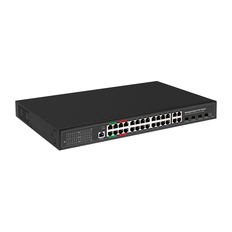 Managed Switches 4GE AUTO+4GE BT 90W+16GE AT+4GE COMBO Ethernet 4xSFP 28xRJ45 Full Gigabit Ports Layer 2 Ethernet Fiber POE Switch China Manufacturer Wholesaler Price