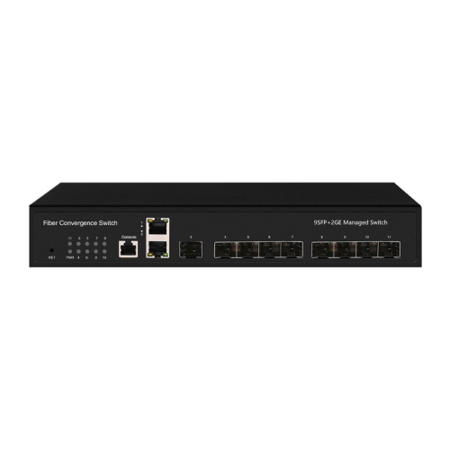 Managed Switches 9SFP+2GE Ethernet Full Gigabit 2xRJ45 9xSFP Ports Layer 2 Management Ethernet Fiber Switch China Manufacturer Wholesaler Price