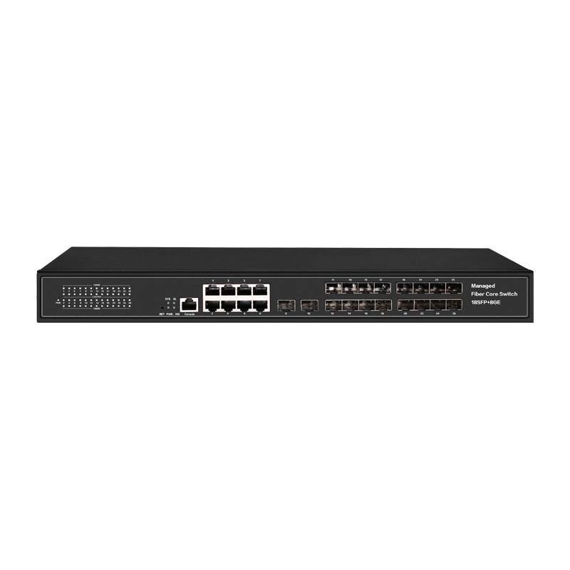 Managed Switches 8GE+18SFP Ethernet Full Gigabit 8xRJ45 18xSFP Ports Layer 2 Management Ethernet Fiber Switch China Manufacturer Wholesaler Price