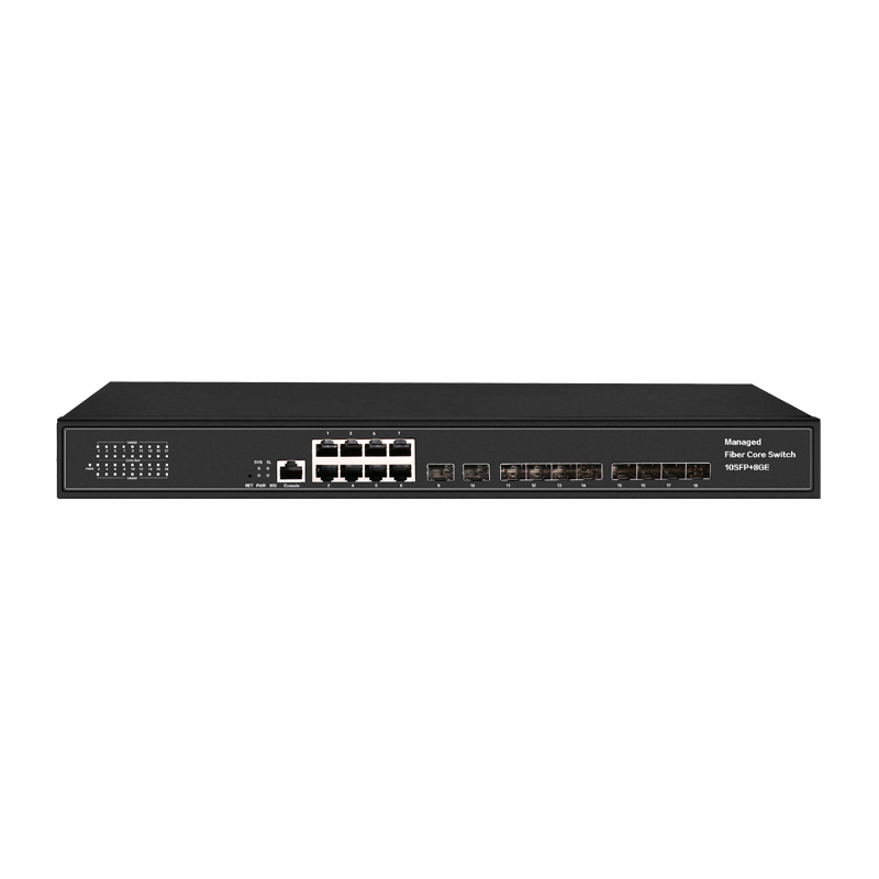 Managed Switches 10SFP+8GE Ethernet Full Gigabit 8xRJ45 10xSFP Ports Layer 2 Management Ethernet Fiber Switch China Manufacturer Wholesaler Price