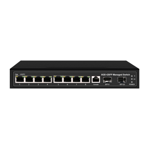 Managed Switches 8GE+2SFP Ethernet Full Gigabit 8xRJ45 2xSFP Ports Layer 2 Management Ethernet Fiber Switch China Manufacturer Wholesaler Price