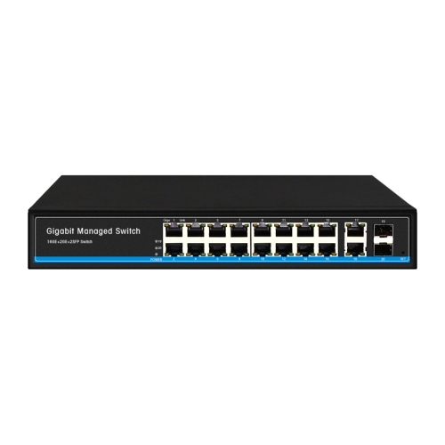 Managed Switches 16GE+2GE+2SFP Ethernet Full Gigabit 18xRJ45 2xSFP Ports Layer 2 Management Ethernet Fiber Switch China Manufacturer Wholesaler Price