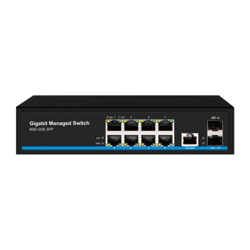 Managed Switches 8GE+2GE SFP Ethernet Full Gigabit 8xRJ45 2xSFP Ports Layer 2 Management Ethernet Fiber Switch China Manufacturer Wholesaler Price