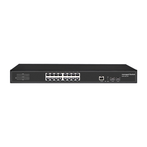 Managed Switches 2SFP+16GE Ethernet Full Gigabit 16xRJ45 2xSFP Ports Layer 2 Management Ethernet Fiber Switch China Manufacturer Wholesaler Price