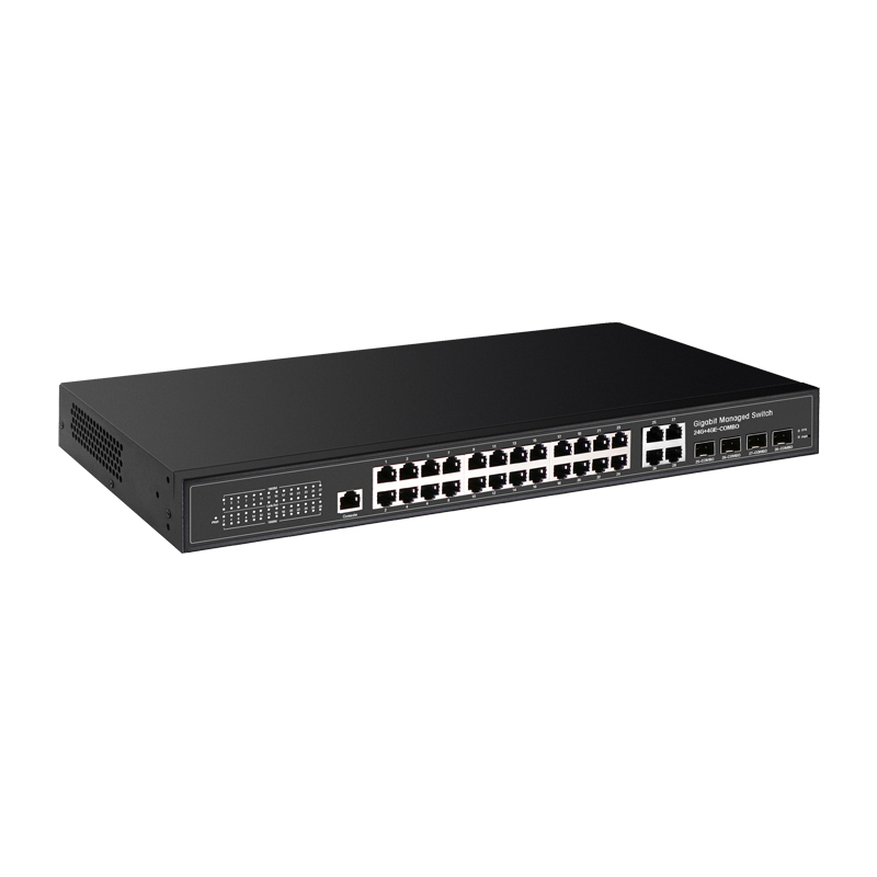 Managed Switches 24G+4GE-COMBO+4SFP Ethernet Full Gigabit 28xRJ45 4xSFP Ports Layer 2 Management Ethernet Fiber Switch China Manufacturer Wholesaler Price