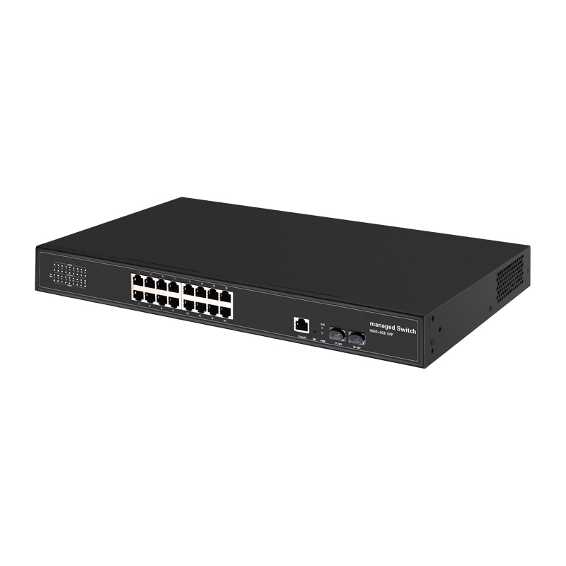 Managed Switches 2SFP+16GE Ethernet Full Gigabit 16xRJ45 2xSFP Ports Layer 2 Management Ethernet Fiber Switch China Manufacturer Wholesaler Price