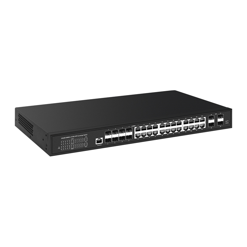 Managed Switches 24GE(8COMBO)+4*10G SFP Ethernet Full Gigabit 24xRJ45 4x10GSFP Ports L3 Switches Layer 3 Management Ethernet Fiber Switch China Manufacturer Wholesaler Price