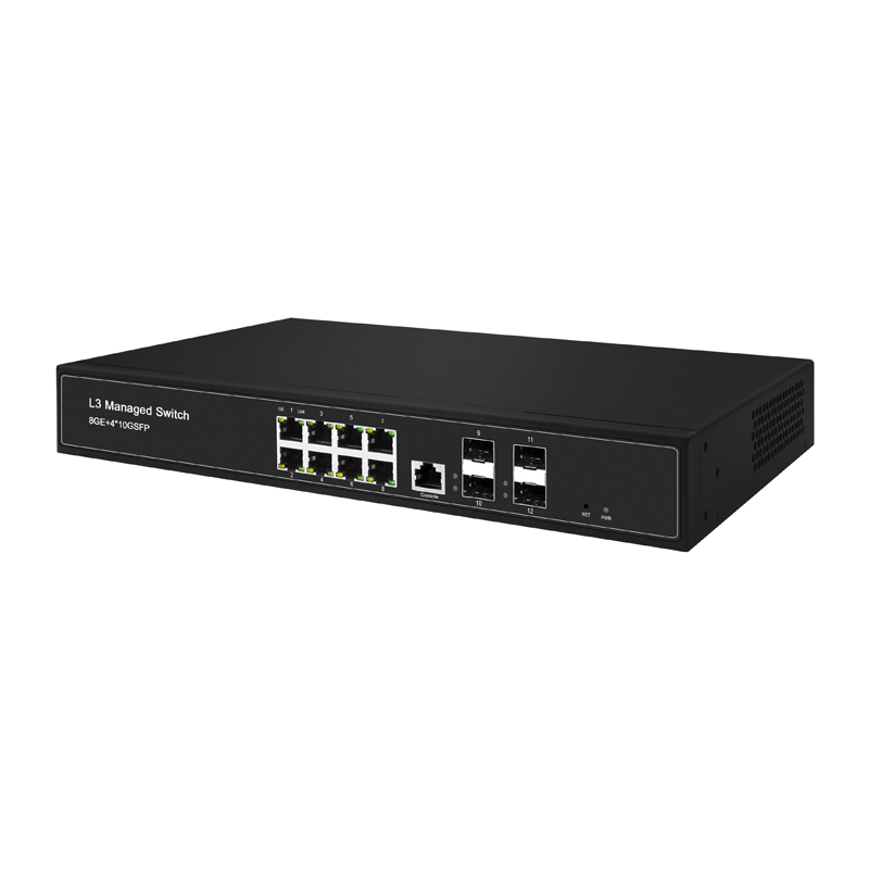 Managed Switches 8GE+4*10G SFP Ethernet Full 10 Gigabit 8xRJ45 4x10GSFP Ports L3 Switches Layer 3 Management Ethernet Fiber Switch China Manufacturer Wholesaler Price