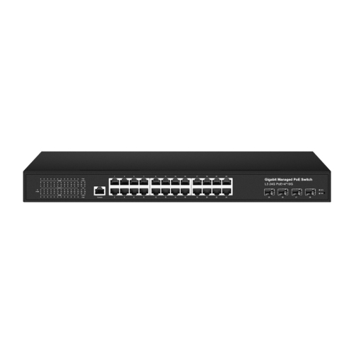 Managed Switches 24G POE+4*10G SFP Ethernet Full 10 Gigabit 24xRJ45 4xSFP Ports L3 POE Switches Layer 3 Management Ethernet Fiber Switch China Manufacturer Wholesaler Price