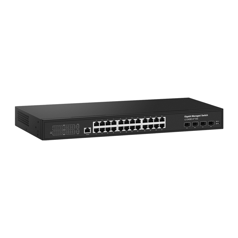 Managed Switches 24GE+4*10G SFP Ethernet Full Gigabit 24xRJ45 4x10GSFP Ports L3 Switches Layer 3 Management Ethernet Fiber Switch China Manufacturer Wholesaler Price