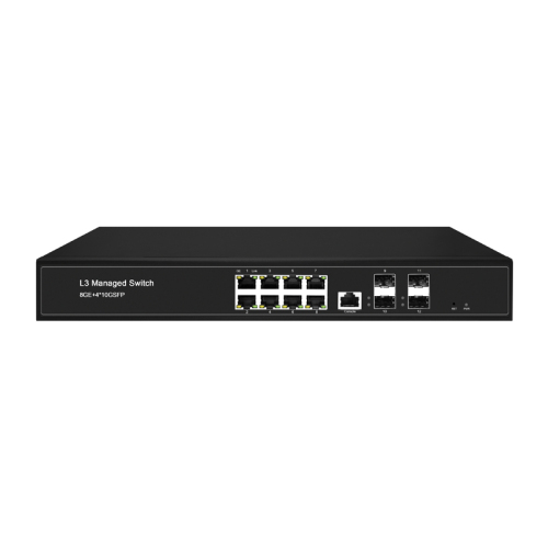 Managed Switches 8GE+4*10G SFP Ethernet Full 10 Gigabit 8xRJ45 4x10GSFP Ports L3 Switches Layer 3 Management Ethernet Fiber Switch China Manufacturer Wholesaler Price