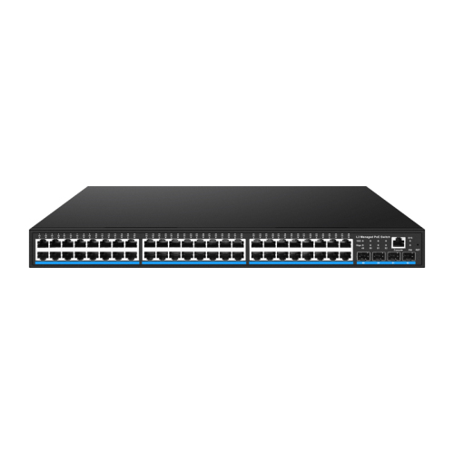 Managed Switches 48G POE+4*10G SFP Ethernet Full 10 Gigabit 48xRJ45 4xSFP Ports L3 POE Switches Layer 3 Management Ethernet Fiber Switch China Manufacturer Wholesaler Price