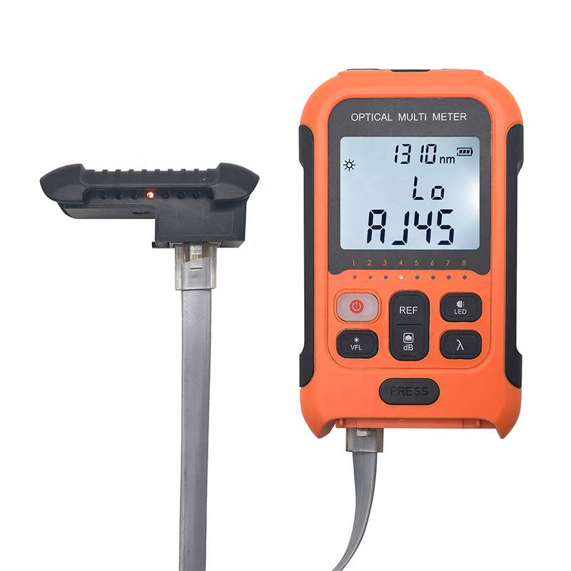 Optical Multi Meter Optical Power Meter With RJ45 Cable Sequence LED Lighting VFL Option AA Battery & Rechargeable