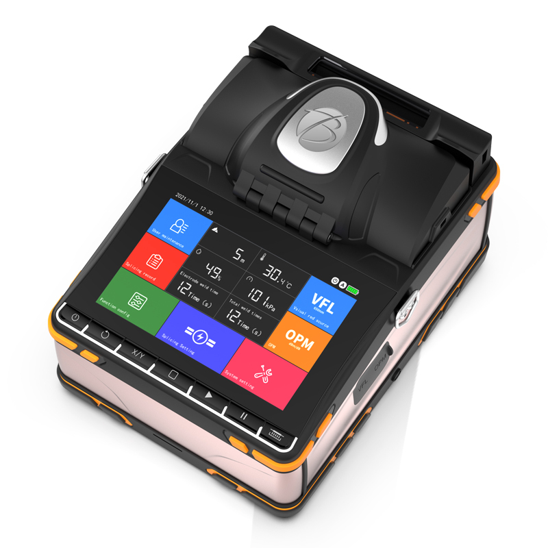 KI-9 Fusion Splicer 6 Motor Core To Core Touch Screen With VFL OPM Fusion Splicing Machine