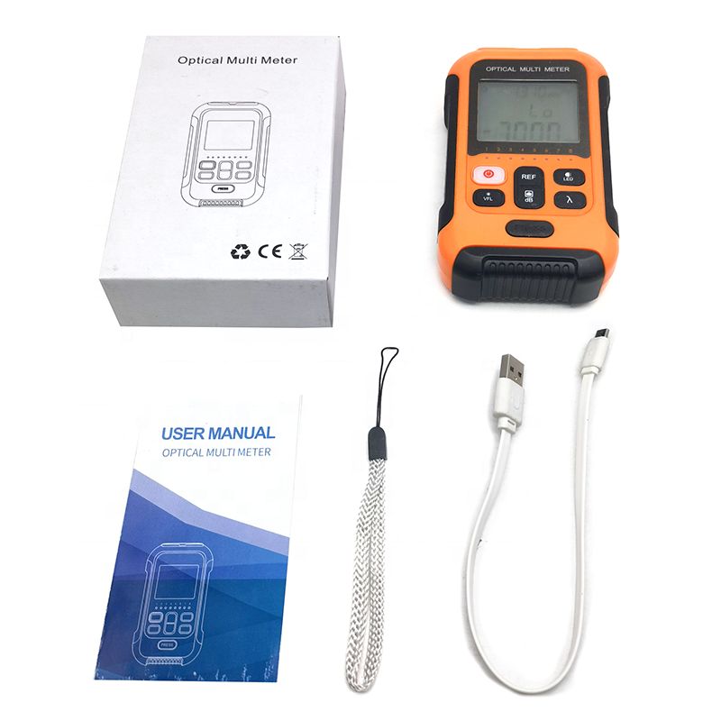 Optical Multi Meter Optical Power Meter With RJ45 Cable Sequence LED Lighting VFL Option AA Battery & Rechargeable