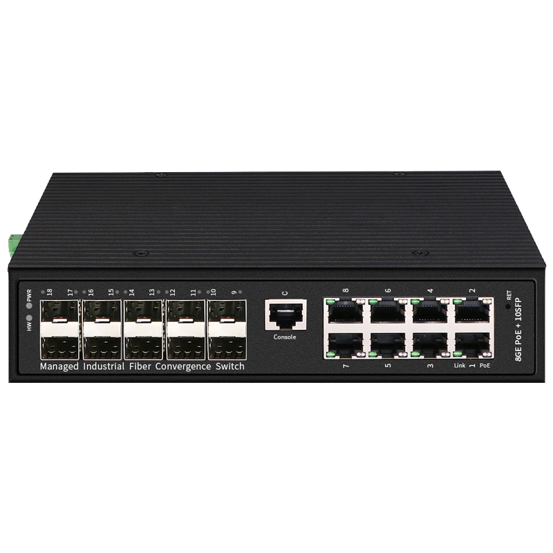 Industrial POE Managed Switch 8GE POE+10SFP Gigabit Industrial Management POE Ethernet Switches Original Factory China Manufacturer Wholesaler Price