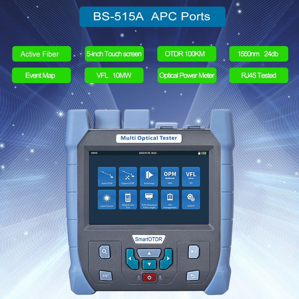 MINi OTDR 1310/1550nm 28/26dB 100KM Fiber Optic Reflectometer Touch Screen VFL OLS OPM Event Map Ethernet Cable Tester 9-in-1 Multifunction