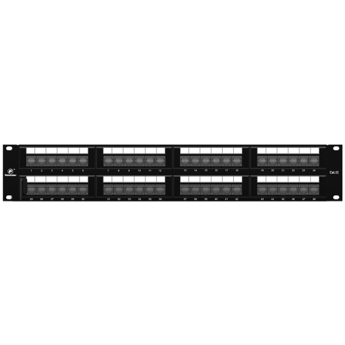 Cat5e Integrated Network Patch Panels 110-Style Patch Panel 48-Port 2RU Cable Management Bar Included