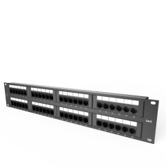 Cat6 Integrated Network Patch Panels 110-Style Patch Panel 48-Port 2RU Cable Management Bar Included