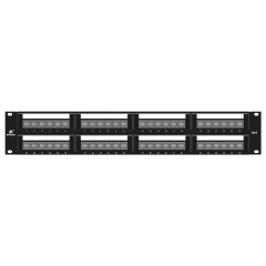 Cat6 Integrated Network Patch Panels 110-Style Patch Panel 48-Port 2RU Cable Management Bar Included