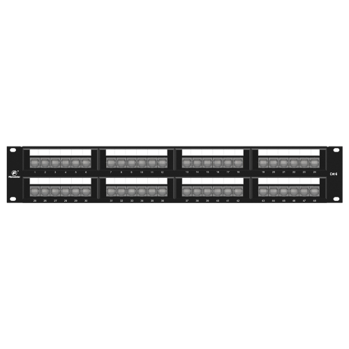 Cat6 Integrated Network Patch Panels 110-Style Patch Panel 48-Port 2RU Cable Management Bar Included
