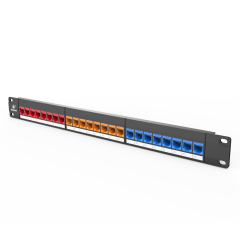 Cat5e Colorful Modular Network Patch Panels 24-Port 1 Rack Mount Cable Management Bar Included