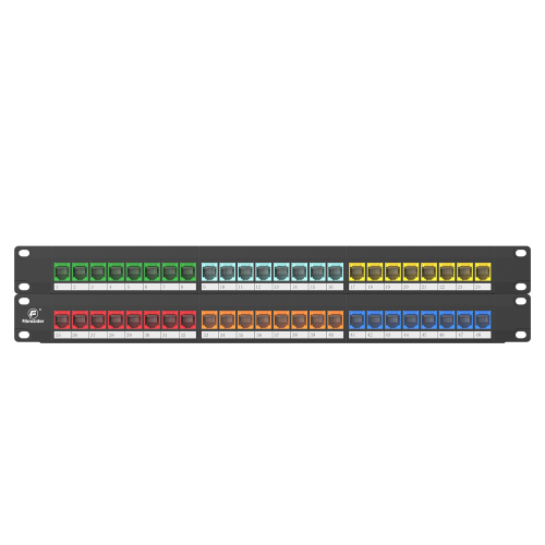 Cat5e Colorful Modular Network Patch Panels 48-Port 2 Rack Mount Cable Management Bar Included