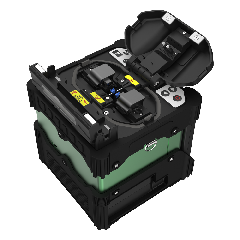 6 Motors Fiber Optic Fusion Splicer High Performance For Fttx Network Medium And Long Distance Fiber Optic Cable Splicing