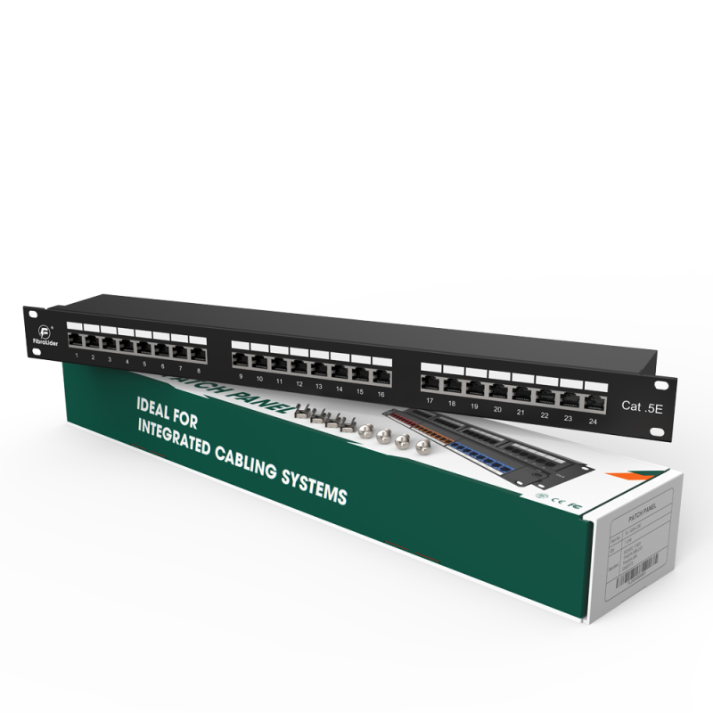24 Port CAT5e Shielded FTP Copper Patch Panel 1U 19″ Metal Housing