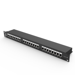 24 Port CAT5e Shielded FTP Copper Patch Panel 1U 19″ Metal Housing