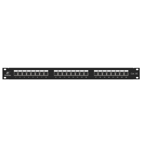 24 Port CAT5e Shielded FTP Copper Patch Panel 1U 19″ Metal Housing