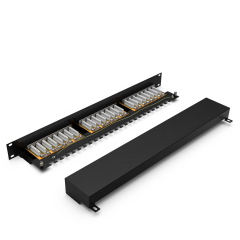 24 Port CAT6A Shielded FTP Copper Patch Panel 1U Category 6 Patch Panels 19″ Metal Housing